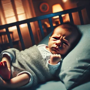 un neonato stressato perchè viene svegliato per la poppata