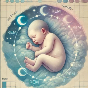 immagine stilizzata della fase rem del neonato