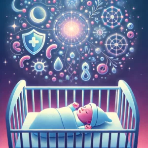 immagine stilizzata del sistema immunitario che si rinforza durante il sonno